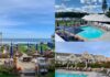 Collage depicts three Maine hotels that always participate in HospitalityMaine's Hospitality for Habitat promotion (clockwise from left): the Beachmere in Ogunquit, the Nonantum in Kennebunkport, and the Inn by the Sea in Cape Elizabeth @Hilary Nangle